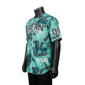 Camiseta 100% algodón para hombre, corte holgado, estampada, estilo béisbol, transpirable, con paneles de poliéster sublimados, diseño de logotipo personalizado. - Product Image 3