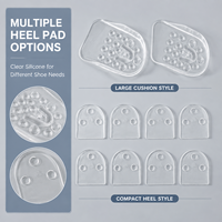 Vente en gros de coussinets de talon en gel transparent, inserts empilables réglables, semelles rehausseuses invisibles pour hommes et femmes, pour baskets et bottes