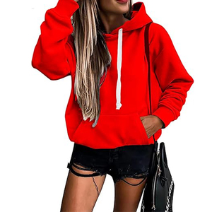Oem Custom Printed Embroidery logo Design <b>Plush</b> Woolen Coat for Women <b>Large</b> Size Fashionable Knitted Hooded Hoodies - Product Image 1