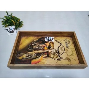 Hand-Painted Acacia Wood Round <b>Table</b> | Vintage Wooden Accent <b>Table</b> Wholesale - Product Image 4