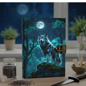 Carnet en cuir personnalisé avec motif loup en relief, fait main, vintage, couverture rigide, mini carnet 7x5 pouces, agenda relié en cuir, cadeau - Product Image 5