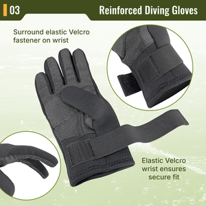 Guantes de Buceo AROPEC de Neopreno de 2mm con Kevlar, Palma y Dedos Reforzados Antideslizantes, Correa de Muñeca Ajustable - OEM/ODM/OBM - Product Image 4