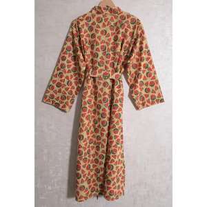 Bata Kimono de Algodón Estampada para Mujer, Túnica Floral Bohemia, Bata de Baño Suave y Ligera, Cubrebaño de Playa, Ropa de Noche Nupcial - Product Image 5