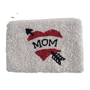 Hermosa Bolsa de Mano con Cremallera y Diseño MAHJONG QUEEN, Bordada a Mano con Cuentas, Joyería de Lujo y Alta Calidad - Product Image 3