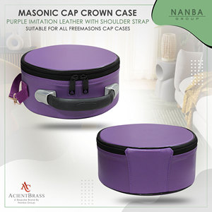Purple Lightweight Masonic Crown Cap Case with Zipper Closure Durable Imitation <b>Leather</b> Customizable <b>Soft</b> Carry <b>Bag</b> - Product Image 6