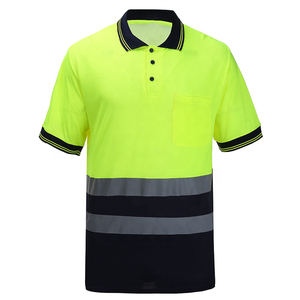 เสื้อโปโลสะท้อนแสงราคาดีที่สุด 100% โพลีเอสเตอร์ เสื้อเซฟตี้แบบมองเห็นได้ชัดเจนพร้อมแถบสะท้อนแสง เสื้อโปโลทำงานเพื่อความปลอดภัย - Product Image 3