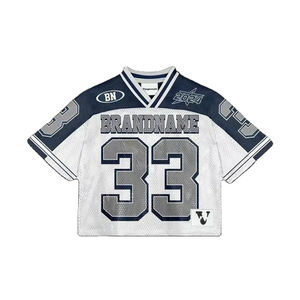 Última Moda en Camisetas de Fútbol con Cuello Acanalado, Corte Cuadrado, Malla Atlética, para Hombre, 2025 - Product Image 3