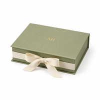 Boîte cadeau magnétique écologique haut de gamme personnalisée avec ruban en coton réutilisable, papier de soie et insert – Vente en gros