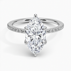 BOJ <b>Ring</b> 095 Marquise Cut 925 <b>Silver</b> Halo Stone Prong Setting <b>Solitaire</b> Diamond <b>Ring</b> 2ct D Color VVS1 Moissanite GRA Certified - Product Image 1