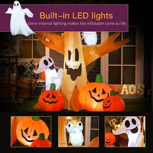 7.5 Tall Outdoor <b>Lighted</b> Halloween Inflatable Decoration Waterproof Haunted <b>Tree</b> Owl Ghost Pumpkins for Holiday Yard Decorations - Product Image 4