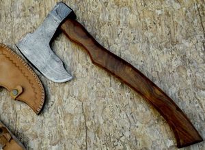 Handmade Damascus Steel <b>Axe</b> Walnut Wood <b>Handle</b> 19-Inch With Head Cover Survival Hatchet Camping <b>Axe</b> - Product Image 2