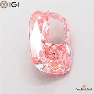 VVS2 Clarity Fancy Vivid Pink Color CVD Lab Grown Diamond 3.51 Carat IGI Certified Cushion Shape <b>Crafted</b> for Designer Ring - Product Image 6