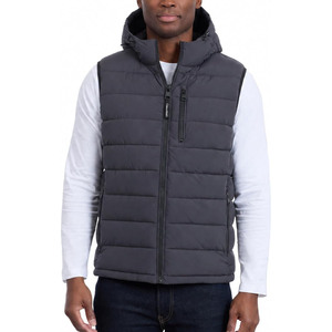 Chaleco Acolchado Blanco con Capucha para Hombre, Sin Mangas, Cierre Frontal, Cortavientos, Ropa Casual de Invierno - Product Image 5