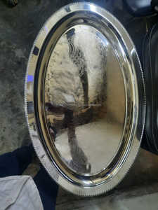 ถาดโลหะทุบทำจากสเตนเลสหรูหราถาดเสิร์ฟอาหารแบบกำหนดเองสำหรับโรงแรมร้านอาหารปาร์ตี้ - Product Image 3