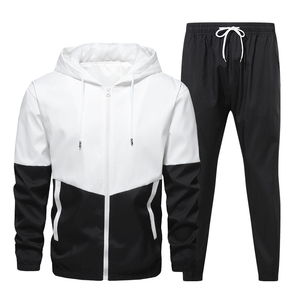 Personaliza tu Propia Marca: Conjunto Deportivo Casual de 2 Piezas para Hombre, 100% Algodón, Estampado Sólido, con Cierre de Cordón, para Invierno - Product Image 3