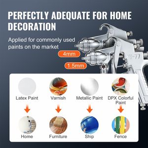 Pot de pression de peinture à air 10L/2.5gal 1.5mm + 4mm buses 60PSI Max deux pistolets de pulvérisation pour la décoration intérieure peinture automobile pour l'industrie - Product Image 3