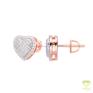 Boucles d'oreilles élégantes en forme de cœur avec diamants de laboratoire, en argent 925 plaqué or, bijoux en pierres précieuses, cadeau pour femme - Product Image 6