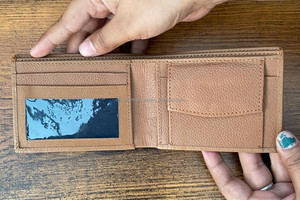 Offre Spéciale Simple Style Vintage fait à la main hommes véritable portefeuille en cuir pleine fleur Stock en gros véritable cuir de buffle portefeuilles à deux volets - Product Image 4