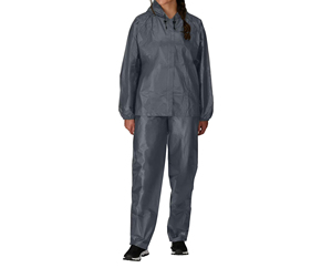 Combinaison de pluie unisexe imperméable en polyester 140g, veste et pantalon gris à manches longues, vêtements d'extérieur toutes saisons, taille adulte - Product Image 2