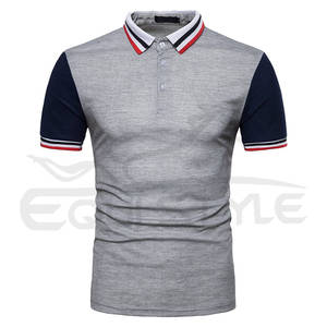 Chemises polo en gros, coton, col contrasté, polo pour hommes, logo personnalisé, fabrication OEM, coupe classique - Product Image 1