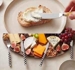 Ensemble de couverts élégants en acier inoxydable avec poignée à motif blocs colorés, parfaits pour la table à manger, la cuisine, les mariages et les fêtes - Product Image 5