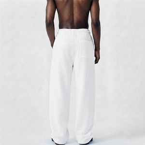 Men's Premium Loose Fit Sweatpants Wide Leg Soft Cotton Blend Drawstring Casual Lounge <b>Trousers</b> With Side Pockets Everyday Wear - Product Image 5