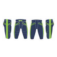 Ensemble d'uniformes de football américain personnalisés pour hommes – Maillot et pantalon sublimés dégradés bleu, jaune, noir – Anti-humidité, ajustés, sans manches