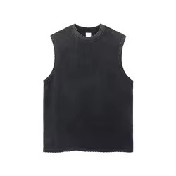 Custom Men's Plus Size Polyester/Cotton Anti-Pilling Heat-Transfer Printed Tank Tops Summer Sweat <b>Vest</b> Knitted <b>Stringer</b> Square - Product Image 6