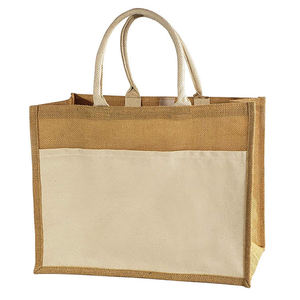 Sacs fourre-tout en jute et coton en gros avec sacs de transport réutilisables pour le shopping, l'emballage de cadeaux, les événements, les festivals et un style de vie durable - Product Image 4