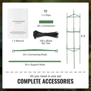Set di 6 Gabbie per Pomodori Alte 48 Pollici, Supporti Impilabili per Piante Rampicanti e Accessori per Orto Rialzato - Product Image 5