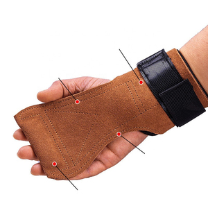 Sangles de musculation en cuir marron réglables avec support de poignet et poignées pour exercices de gym - Product Image 2