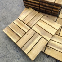 Plancher de terrasse extérieur en acacia de haute qualité, 300x300mm, à double verrouillage, lisse, moderne, imperméable, écologique, certifié FSC