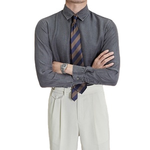 Mens Casual Denim Work Shirt Relaxed Fit Button Front Long Sleeve Lightweight Comfortable Fashion Streetwear Daily Wear - Product Image 5