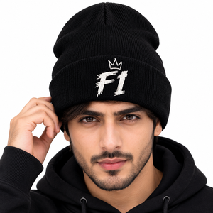 Gorros de Punto Personalizados al por Mayor, Unisex, Bordados, Negros, para Invierno, con Borde Plegable, Estilo Urbano, Gorra Tipo Skull Cap, Proveedor de Marca Privada, EE. UU. - Product Image 2