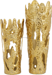 Jarrón decorativo de metal decorativo para decoración, jarrones con diseños recortados, Juego de 2 jarrones para el hogar - Product Image 4