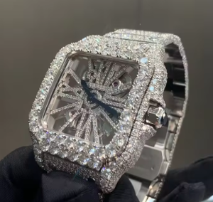 นาฬิกาโมอิสซาไนต์ VVS คุณภาพสูง ขายส่ง นาฬิกาหรูหราแบบโครงกระดูก โมอิสซาไนต์ผ่านการทดสอบ นาฬิกาจักรกลเพชรประดับ - Product Image 2