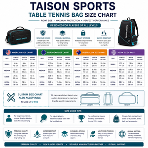 Sac de tennis de table TAISON SPORTS Premium 600D PU 280 GSM marron matelassé avec logo personnalisé, fermeture éclair, étui de sport 30-40L - Product Image 3