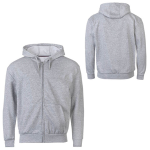 Sudadera con Capucha Gris Claro para Hombre, Corte Regular, Cierre Frontal con Cremallera, Informal, de Forro Polar, para Otoño, Color Sólido, Tejido de Punto - Product Image 5