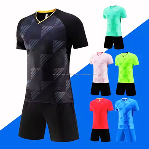2025 Classic Short Sleeve White Custom Sublimation Mesh Soccer Uniform Wholesale <b>Best</b> <b>Football</b> Jersey and Tracksuit Set - Product Image 1