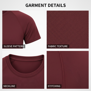 เสื้อยืดคอกลมผู้ชาย สกรีนโลโก้ได้ สีพื้น คุณภาพสูง ระบายอากาศได้ดี ผ้าย้อมสีพื้น 220 กรัม เสื้อยืดเบสิคแขนสั้นผู้ชาย - Product Image 3