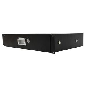Sistema di Attrezzature per Palcoscenico, Armadio DJ 2U in Acciaio con Cassetti e Chiavi - Nero - Product Image 2