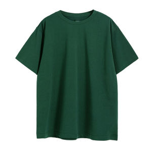 T-shirt en coton uni pour homme, tissu doux, respirant et léger, manches courtes, col rond, vêtement décontracté pour impression, vente en gros - Product Image 1