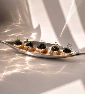 Round Stainless Steel Eco-Friendly <b>Decorative</b> <b>Plate</b> Polished Modern Design Handmade Plant Pattern Dishes & <b>Plates</b> - Product Image 3