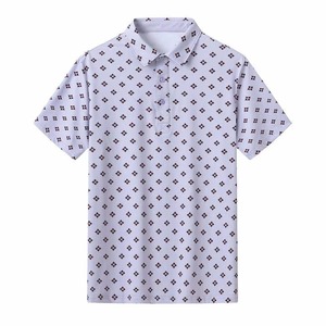 Camiseta polo de diseño moderno, tela de algodón de rizo ecológica, camisetas polo sublimadas con rayas en contraste - Product Image 1