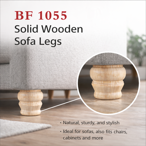 Pieds de remplacement en bois massif ronds, robustes, de style classique, pour canapé ou armoire, avec installation facile - Product Image 2
