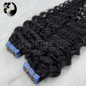 Vietnamese 100% <b>Remy</b> <b>Human</b> <b>Hair</b> <b>Extensions</b> 100g Ready to Ship Deep Curly Tape Single Weft Dyed Permed <b>Hair</b> All Colors Available - Product Image 6