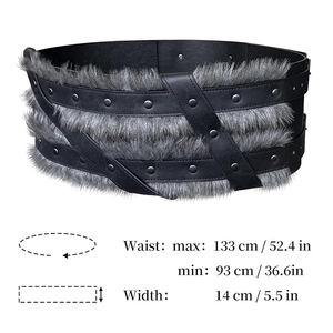 Nouvelle Arrivée Ceinture Guerrier Professionnelle en Cuir Pleine Fleur Faite à la Main avec Fourrure, Séchage Rapide et Ajustable - Product Image 4