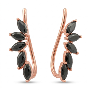 14K Solid Gold Marquise Cut <b>Fine</b> Cuff <b>Earrings</b> Butterfly Shape Modern Statement Jewelry for Women IGI Certified Party Gift - Product Image 3