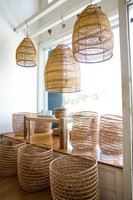 Abat-jour en rotin fait main, abat-jour tissé naturel pour luminaire suspendu, décoration de la maison, décoration de café, restaurant, vente en gros