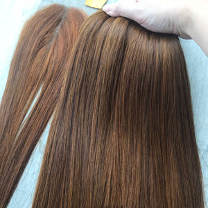 Precio de fábrica 100% Raw Virgin Vietnamita Trama humana Encaje Peluca Hueso Recto Color marrón Super Doble Extensiones de cabello - Product Image 2